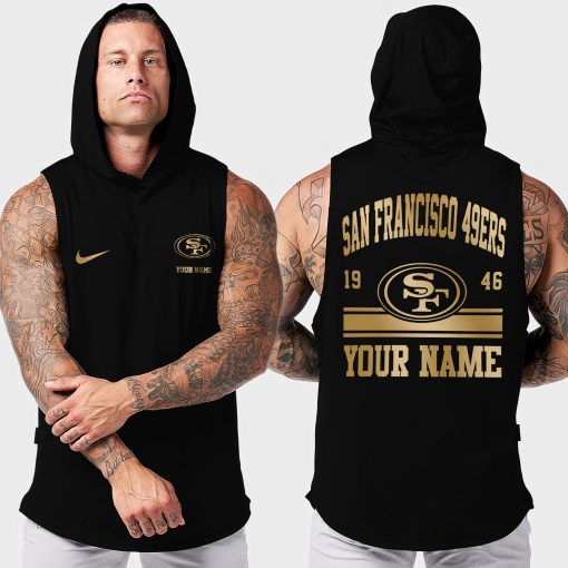 San Francisco 49ers Men Workout Hooded Tank Top AZMGSH060