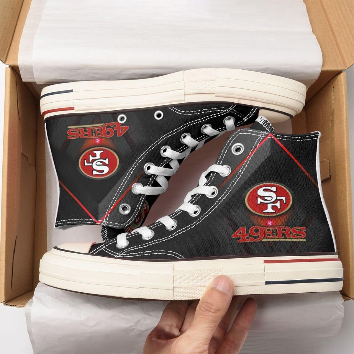 San Francisco 49ers New High Top Canvas Shoes 46