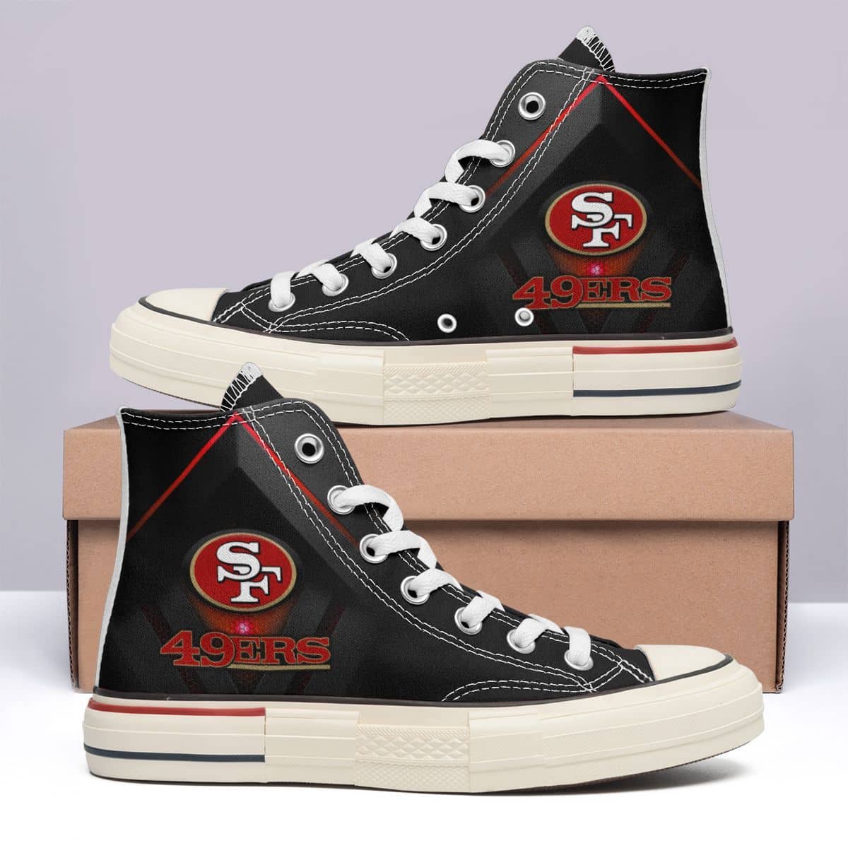 San Francisco 49ers New High Top Canvas Shoes 46