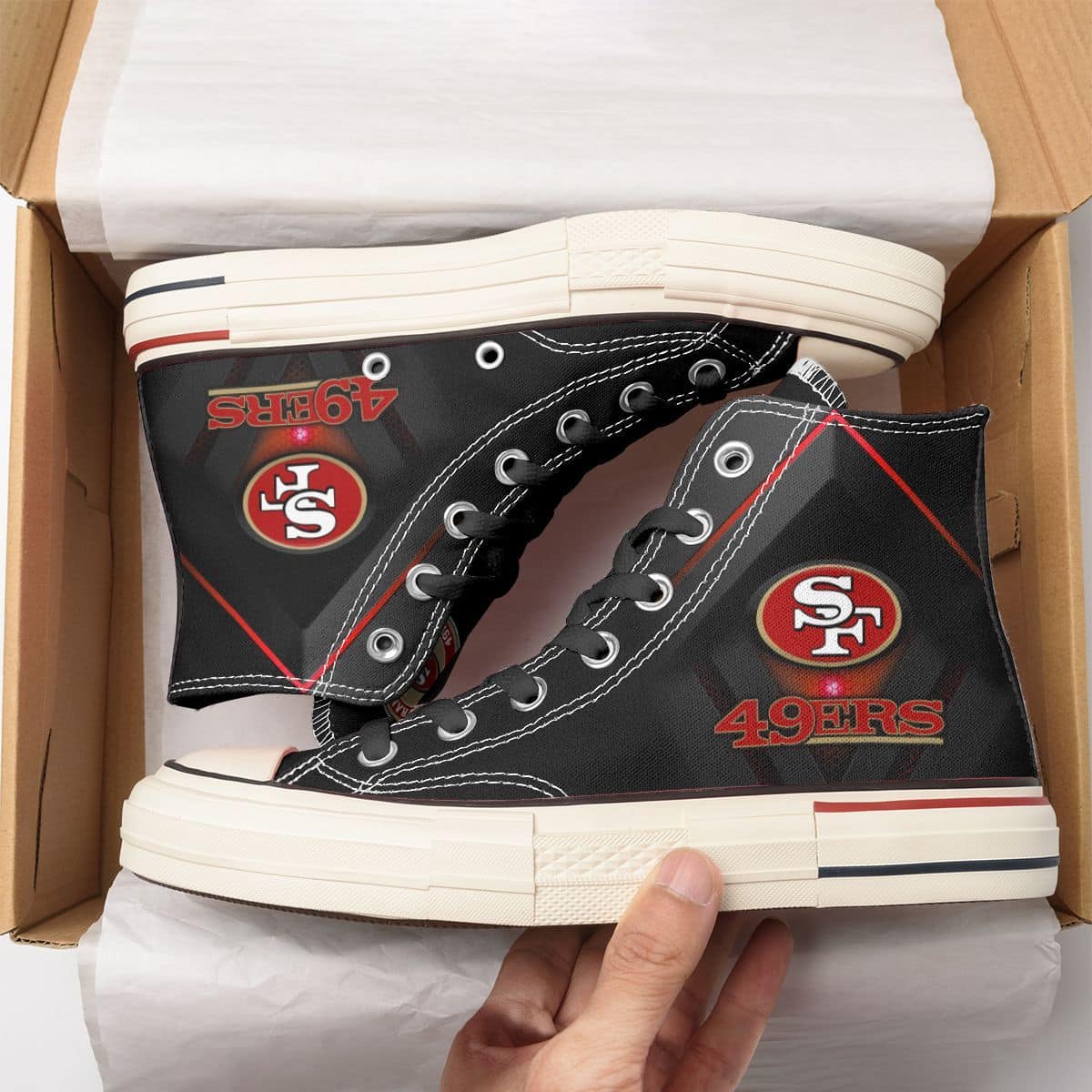 San Francisco 49ers New High Top Canvas Shoes 46