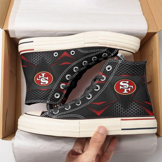San Francisco 49ers New High Top Canvas Shoes 65