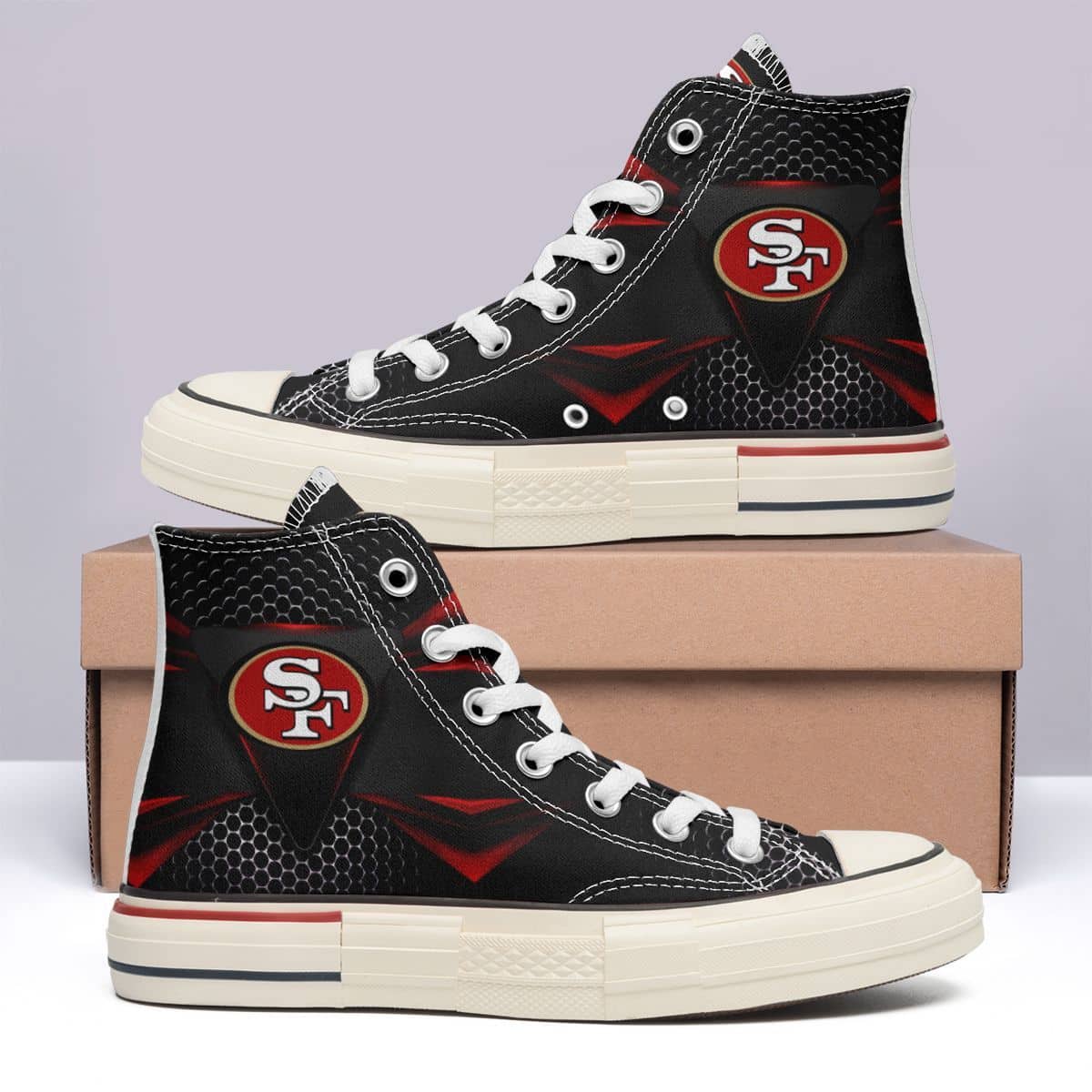 San Francisco 49ers New High Top Canvas Shoes 65