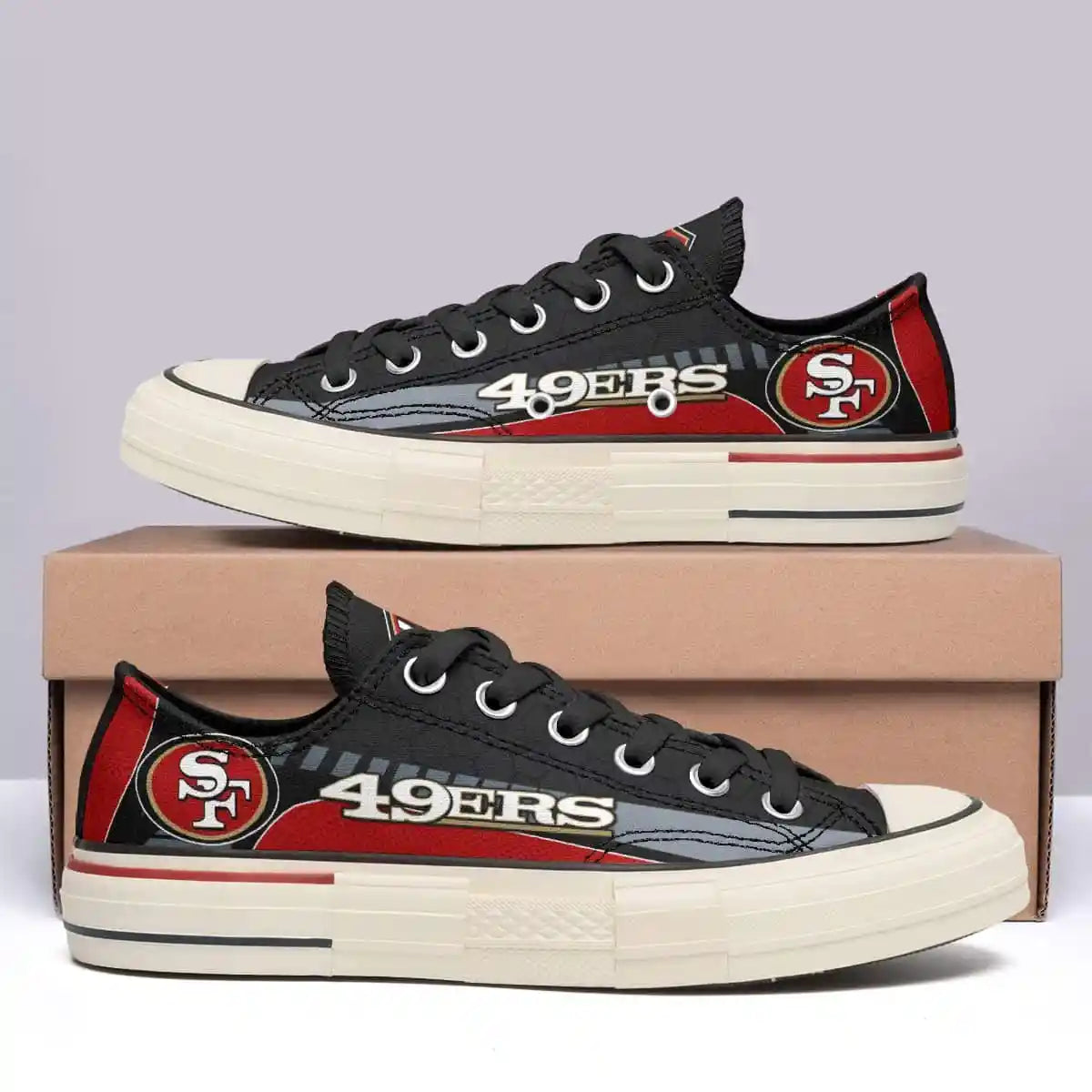 San Francisco 49ers New Low Top Canvas Shoes 05