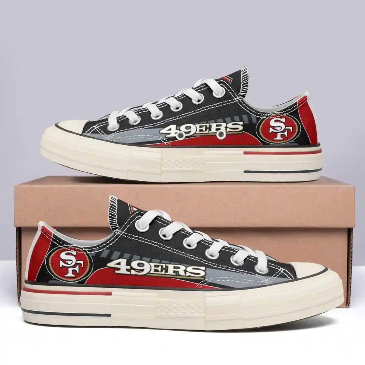 San Francisco 49ers New Low Top Canvas Shoes 05