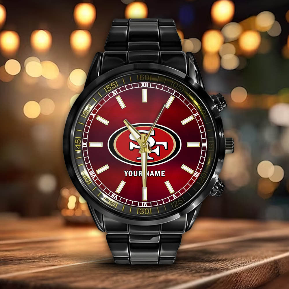 San Francisco 49ers Black Fashion Watch Gifts For Sport Fans AZWATCH052