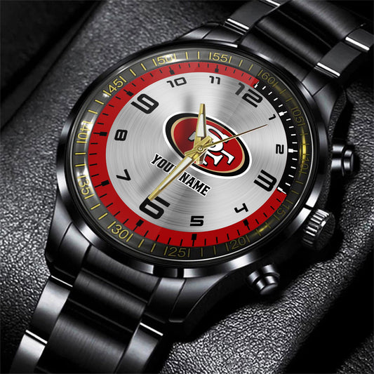 San Francisco 49ers Black Fashion Watch Gifts For Sport Fans AZWATCH028
