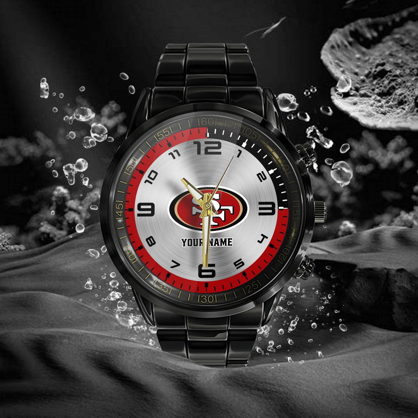 San Francisco 49ers Black Fashion Watch Gifts For Sport Fans AZWATCH028