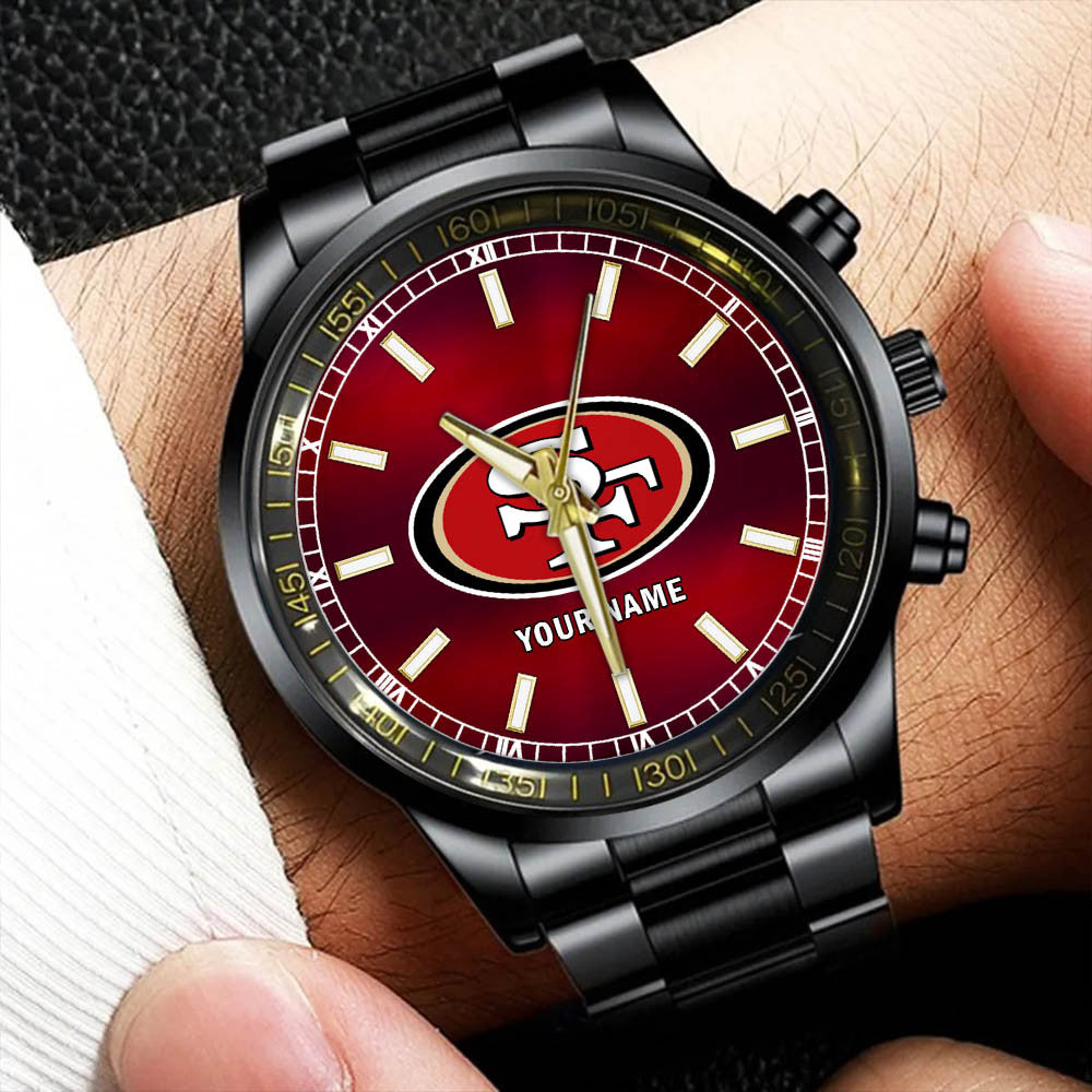 San Francisco 49ers Black Fashion Watch Gifts For Sport Fans AZWATCH052