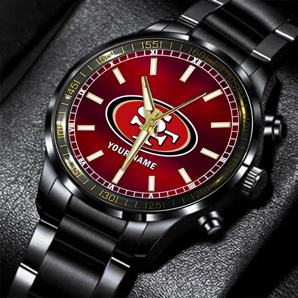 San Francisco 49ers Black Fashion Watch Gifts For Sport Fans AZWATCH052