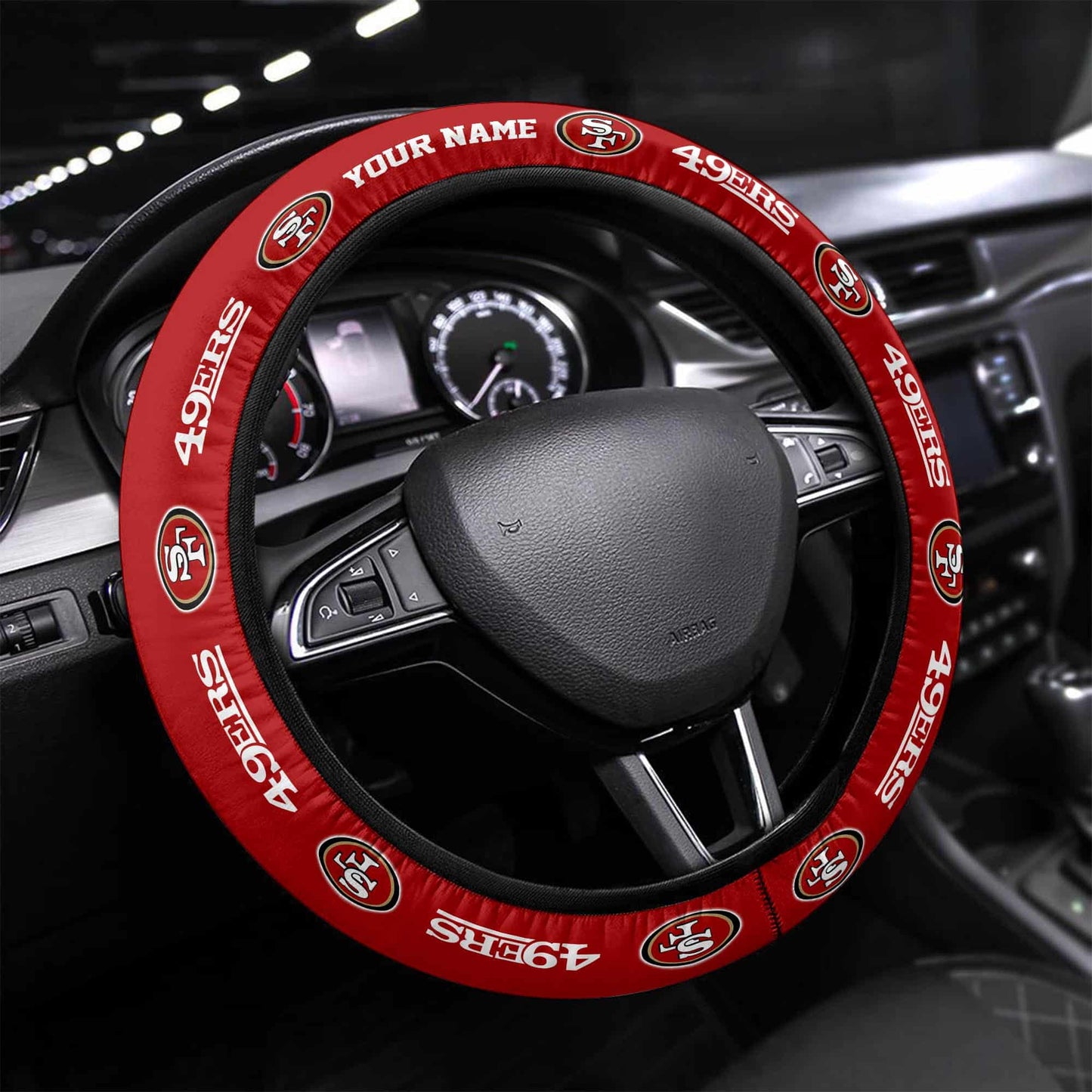San Francisco 49ers Personalized 3D Steering Wheel Cover 91