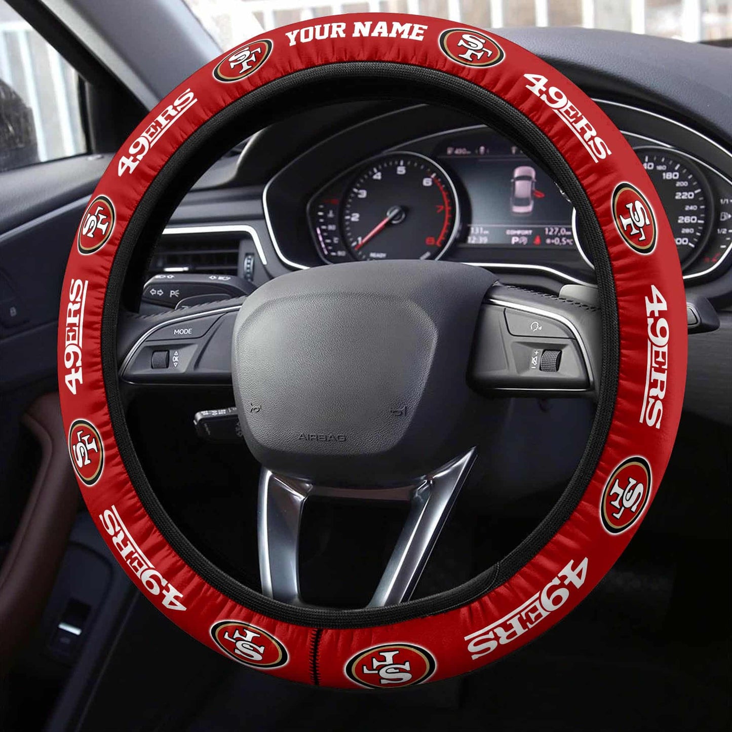 San Francisco 49ers Personalized 3D Steering Wheel Cover 91