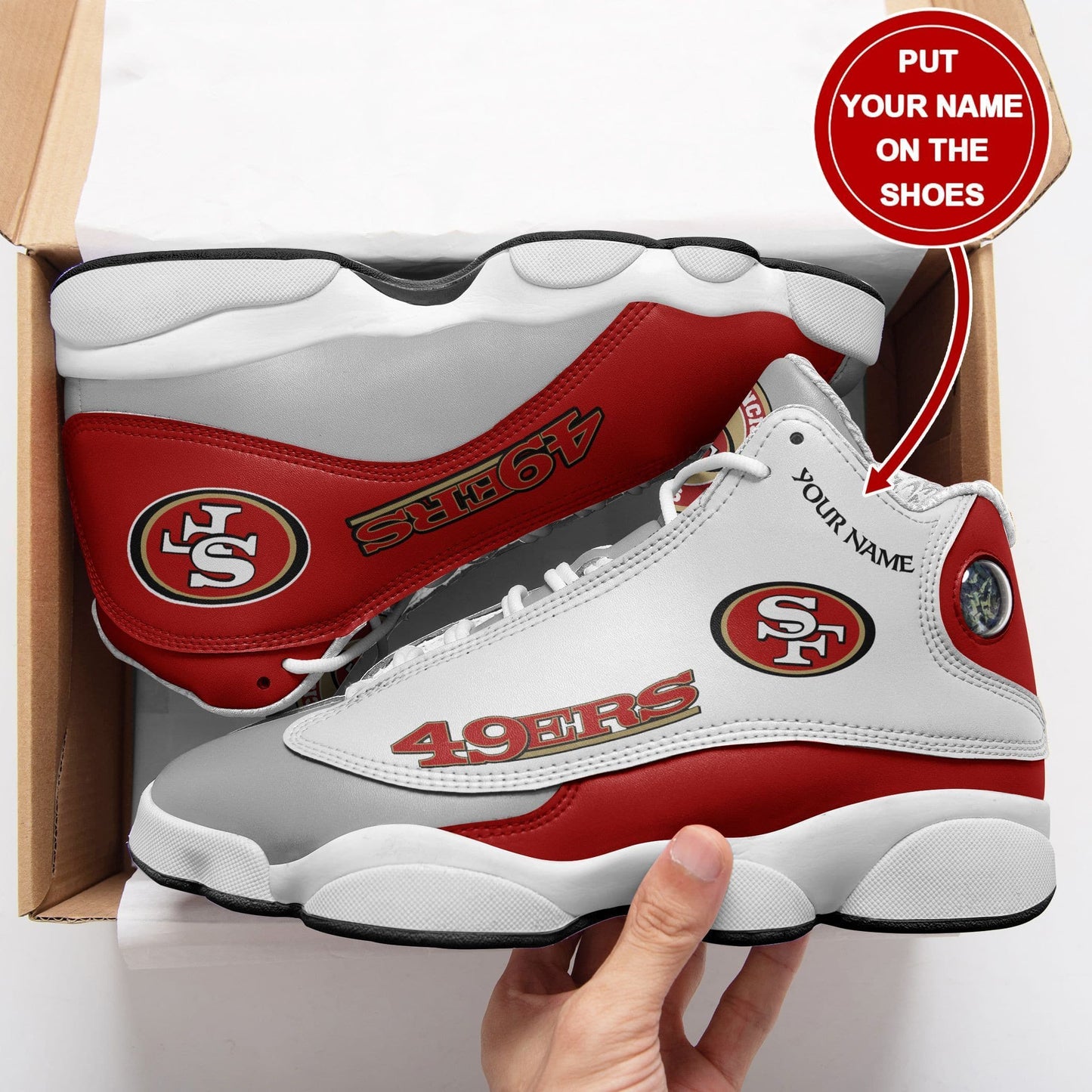 San Francisco 49ers Personalized Air JD13 Sneakers 019