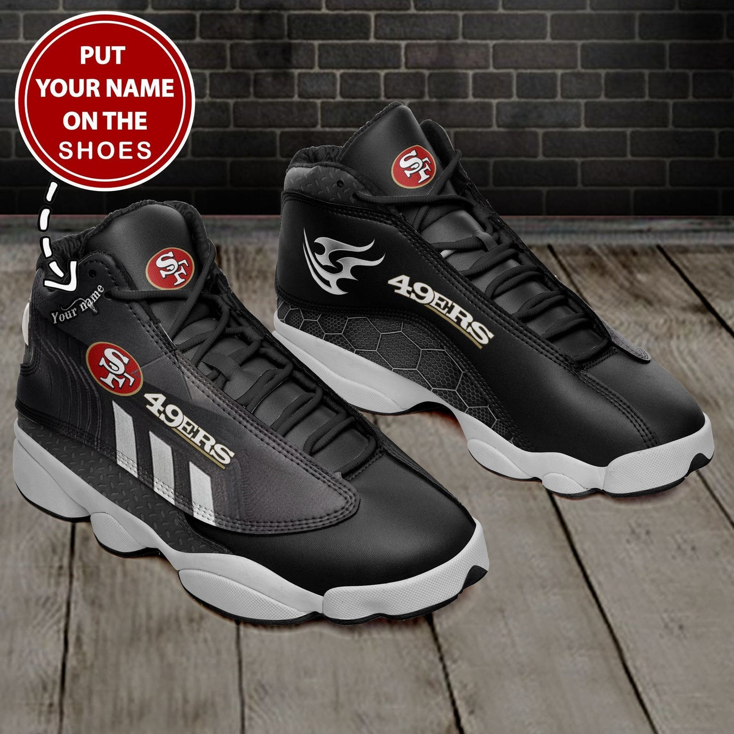 San Francisco 49ers Personalized Air JD13 Sneakers 416