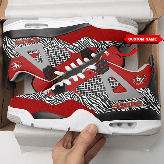 San Francisco 49ers Personalized AJ4 Sneaker BG128