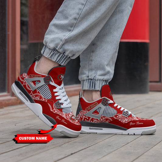 San Francisco 49ers Personalized AJ4 Sneaker BG203