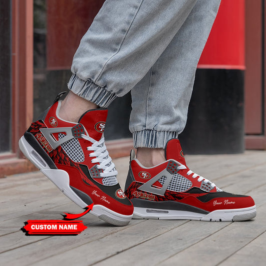 San Francisco 49ers Personalized AJ4 Sneaker BG206