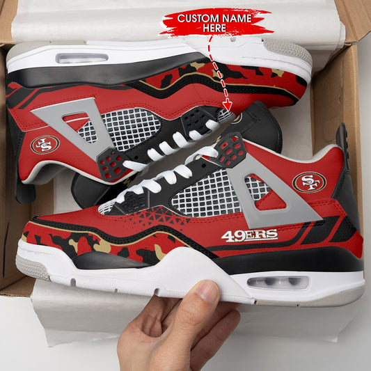 San Francisco 49ers Personalized AJ4 Sneaker BG223