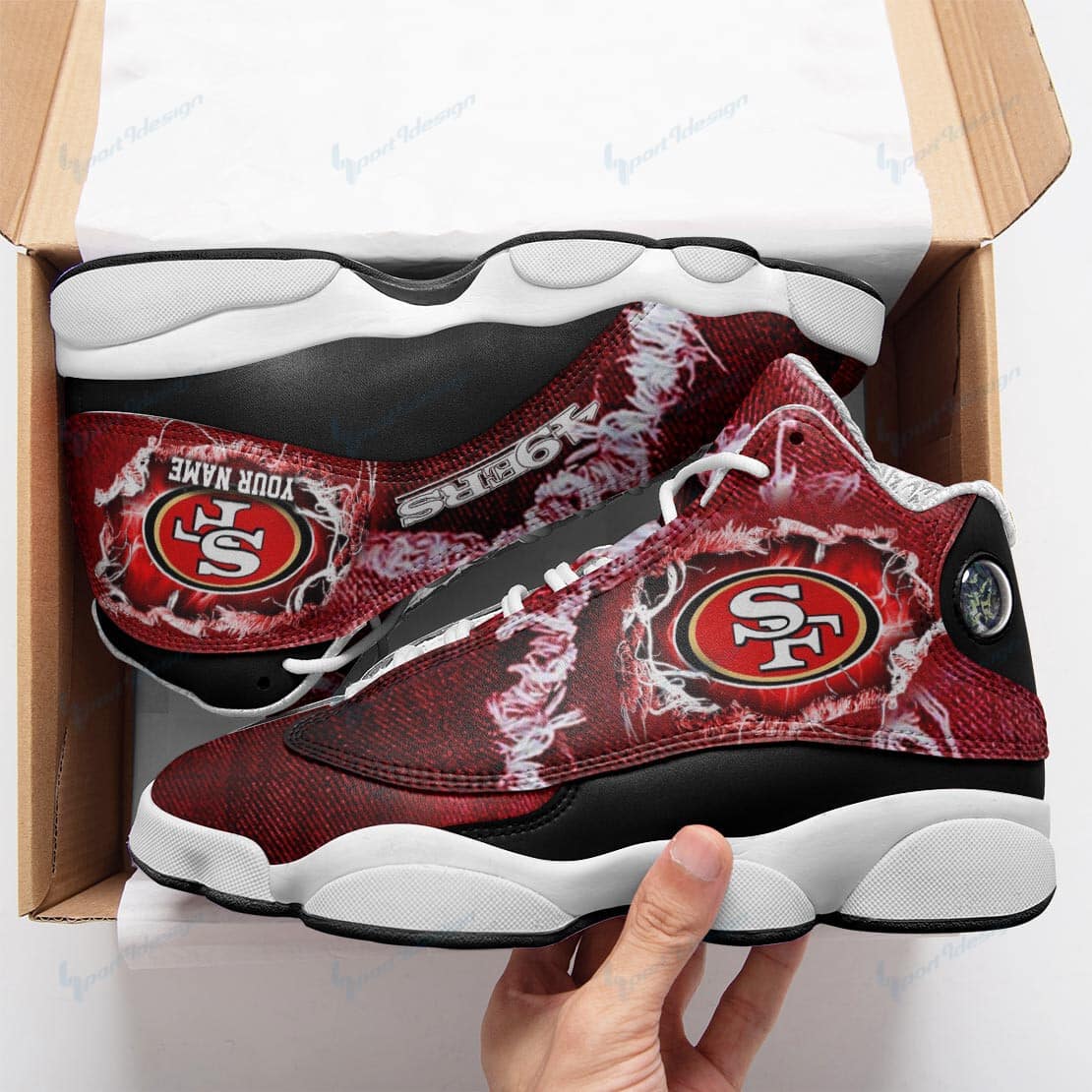San Francisco 49ers Personalized AJD13 Sneakers BG135