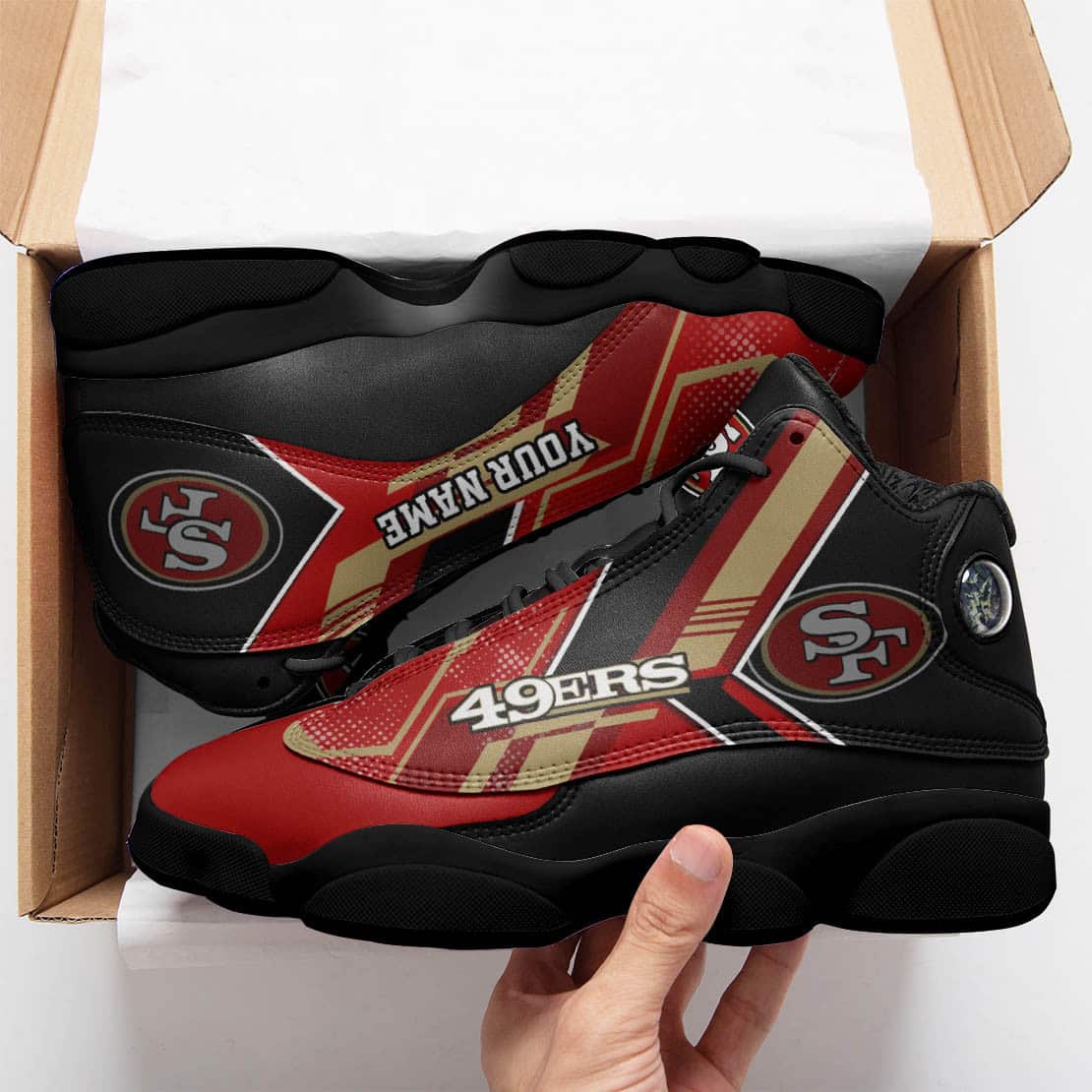 San Francisco 49ers Personalized AJD13 Sneakers BG173