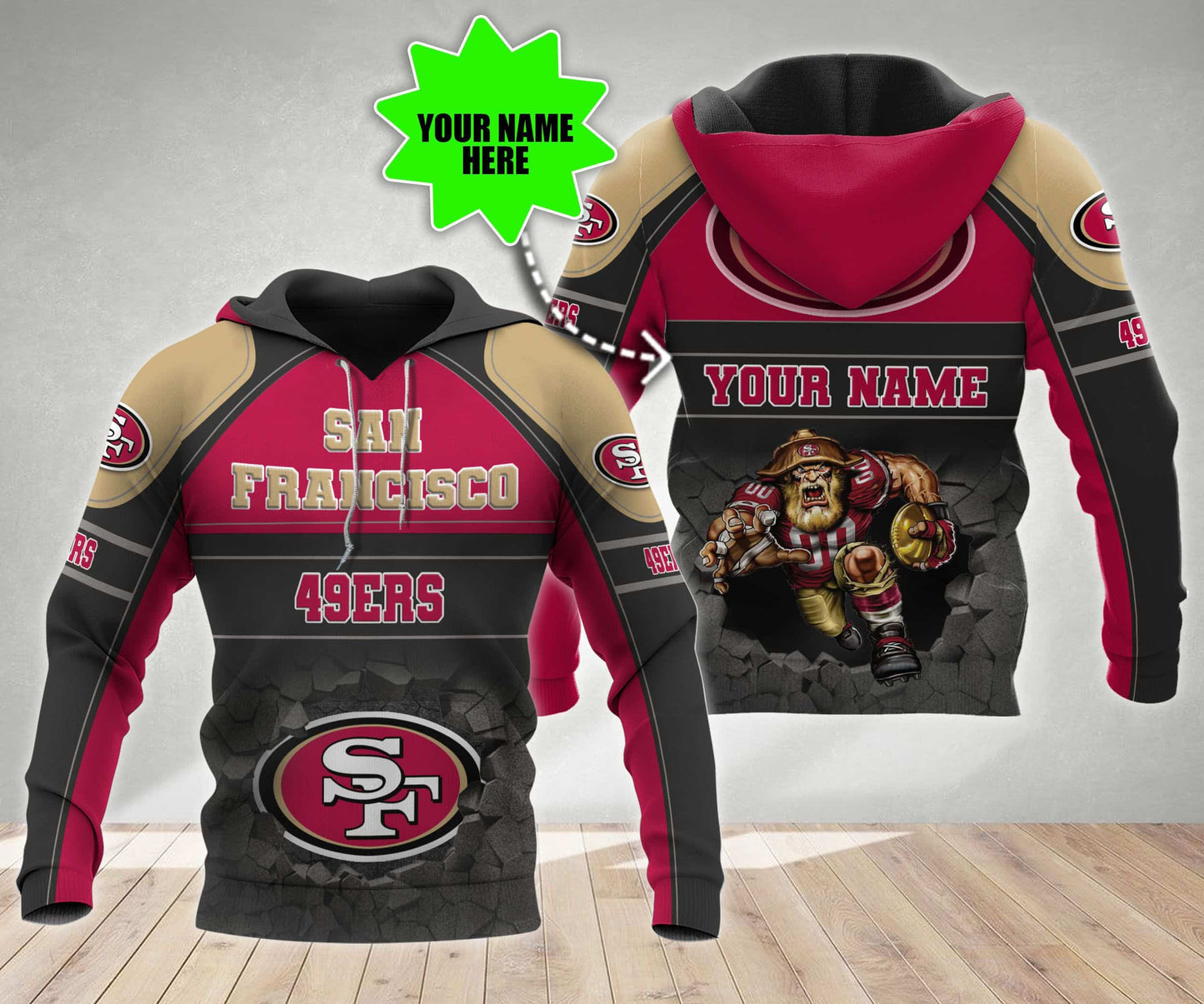 San Francisco 49ers Personalized All Over Printed 564