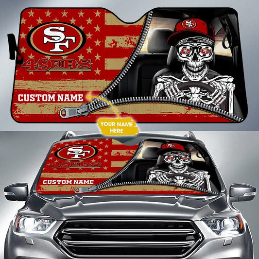 San Francisco 49ers Personalized Auto Sun Shade BG89