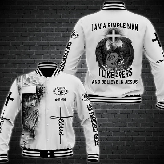 San Francisco 49ers Personalized Baseball Jacket 55
