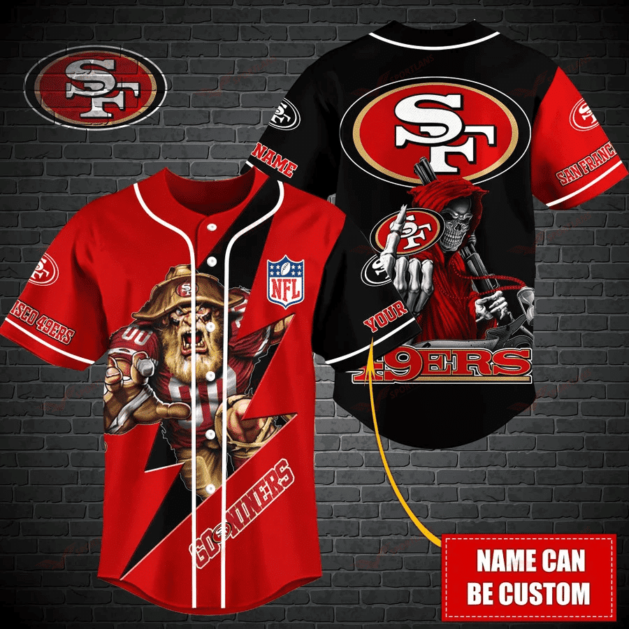 San Francisco 49ers Personalized Baseball Jersey BG491