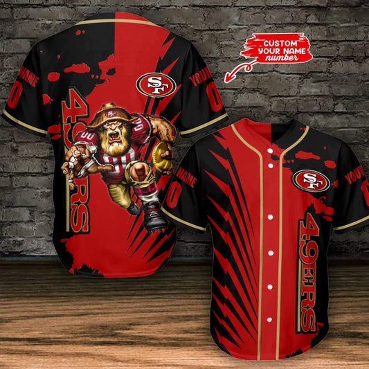 San Francisco 49ers Personalized Baseball Jersey BG499