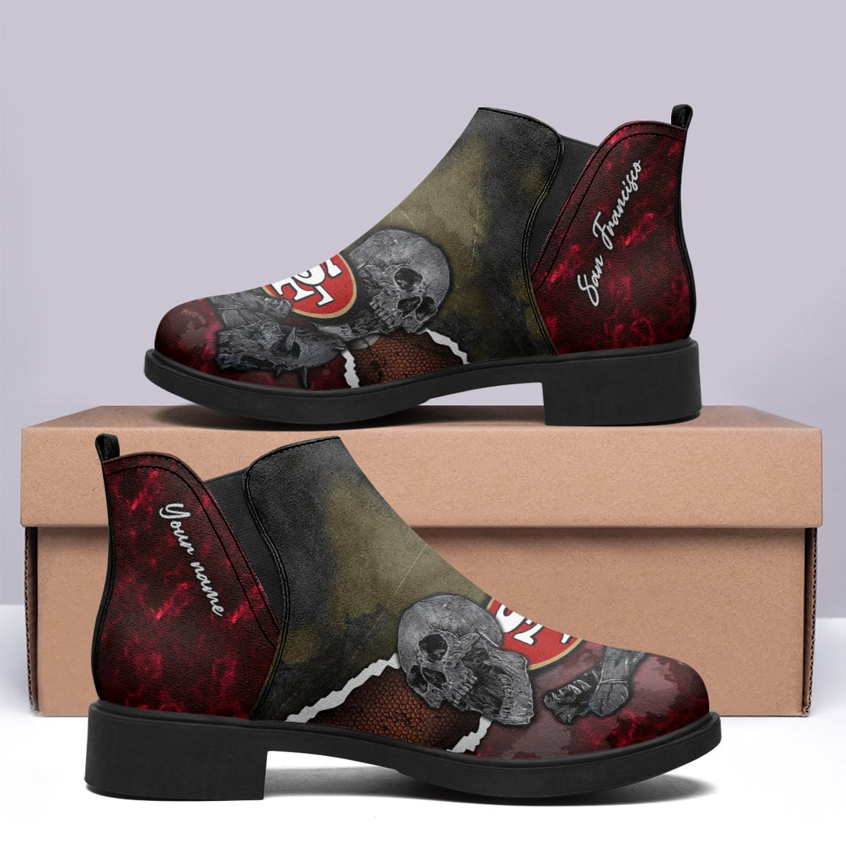 San Francisco 49ers Personalized Comfort & Fashion Short Boots BG01