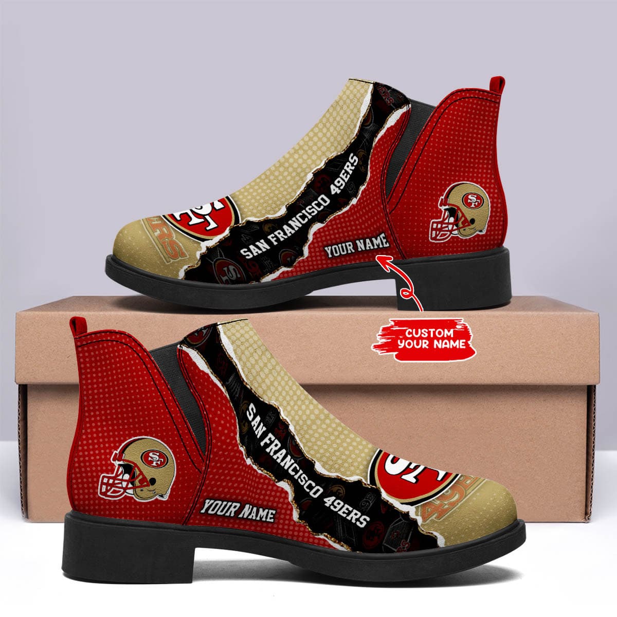 San Francisco 49ers Personalized Comfort & Fashion Short Boots BG23