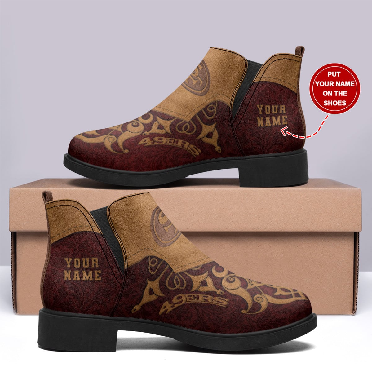 San Francisco 49ers Personalized Comfort & Fashion Short Boots BG32