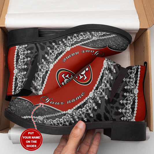 San Francisco 49ers Personalized Comfort & Fashion Short Boots BG38