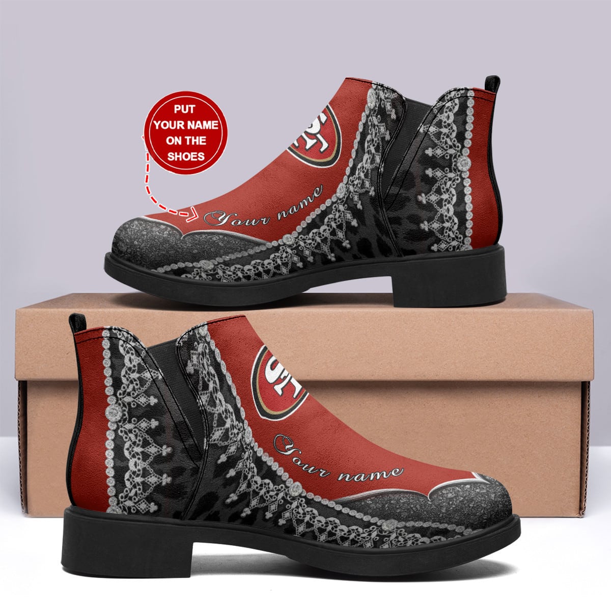 San Francisco 49ers Personalized Comfort & Fashion Short Boots BG38