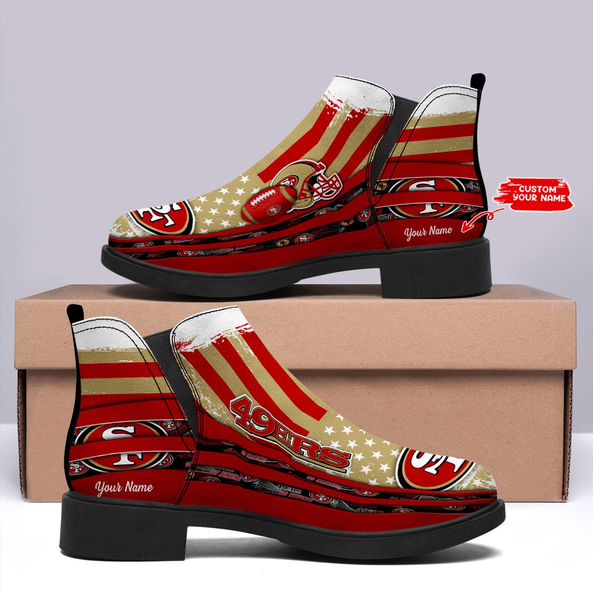 San Francisco 49ers Personalized Comfort & Fashion Short Boots BG76