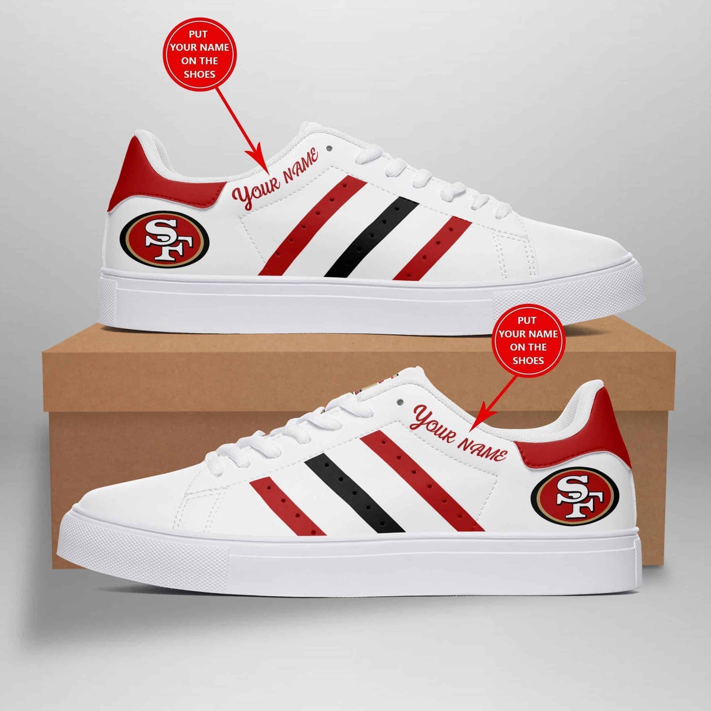 San Francisco 49ers Personalized Custom Sneakers 014