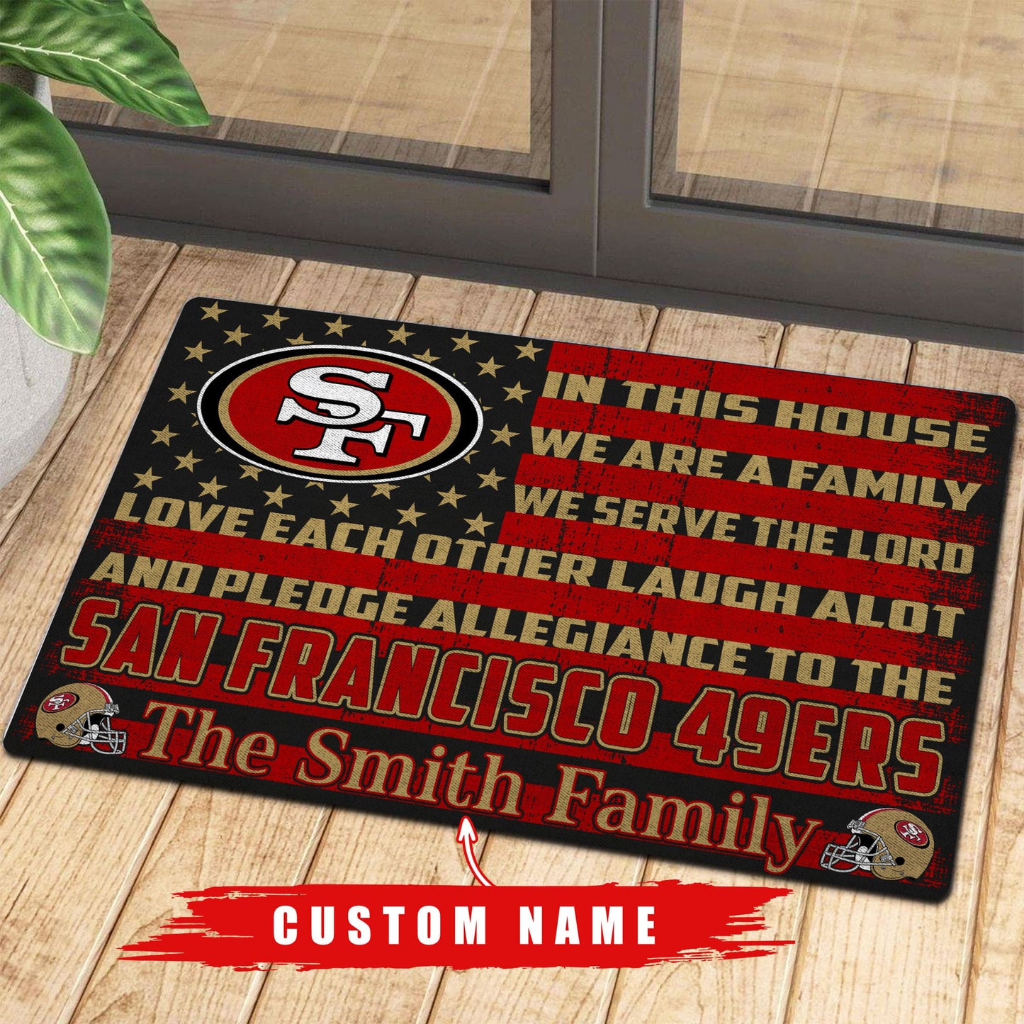 San Francisco 49ers Personalized Doormat BG311