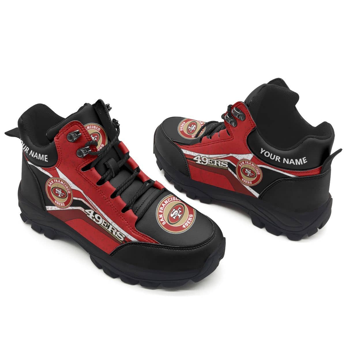 San Francisco 49ers Personalized Hiking Shoes 36