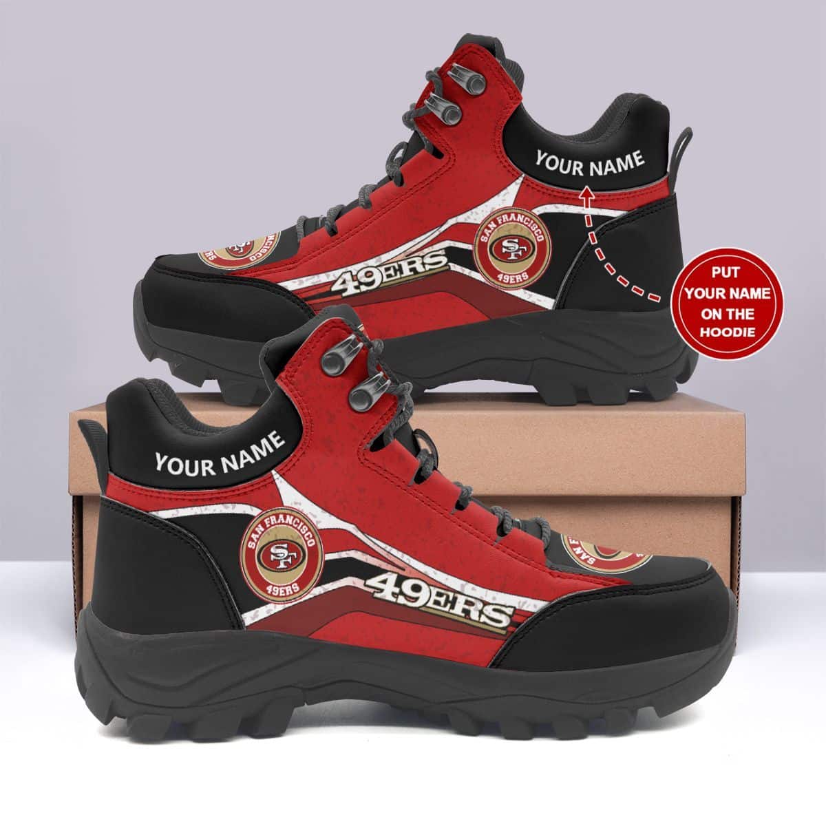 San Francisco 49ers Personalized Hiking Shoes 36