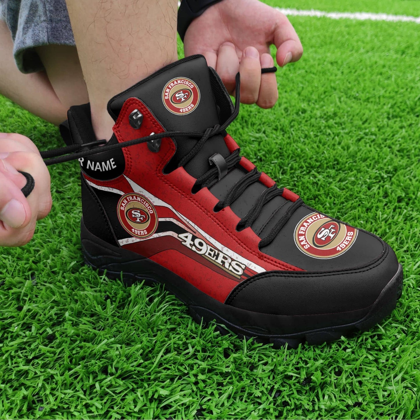 San Francisco 49ers Personalized Hiking Shoes 36
