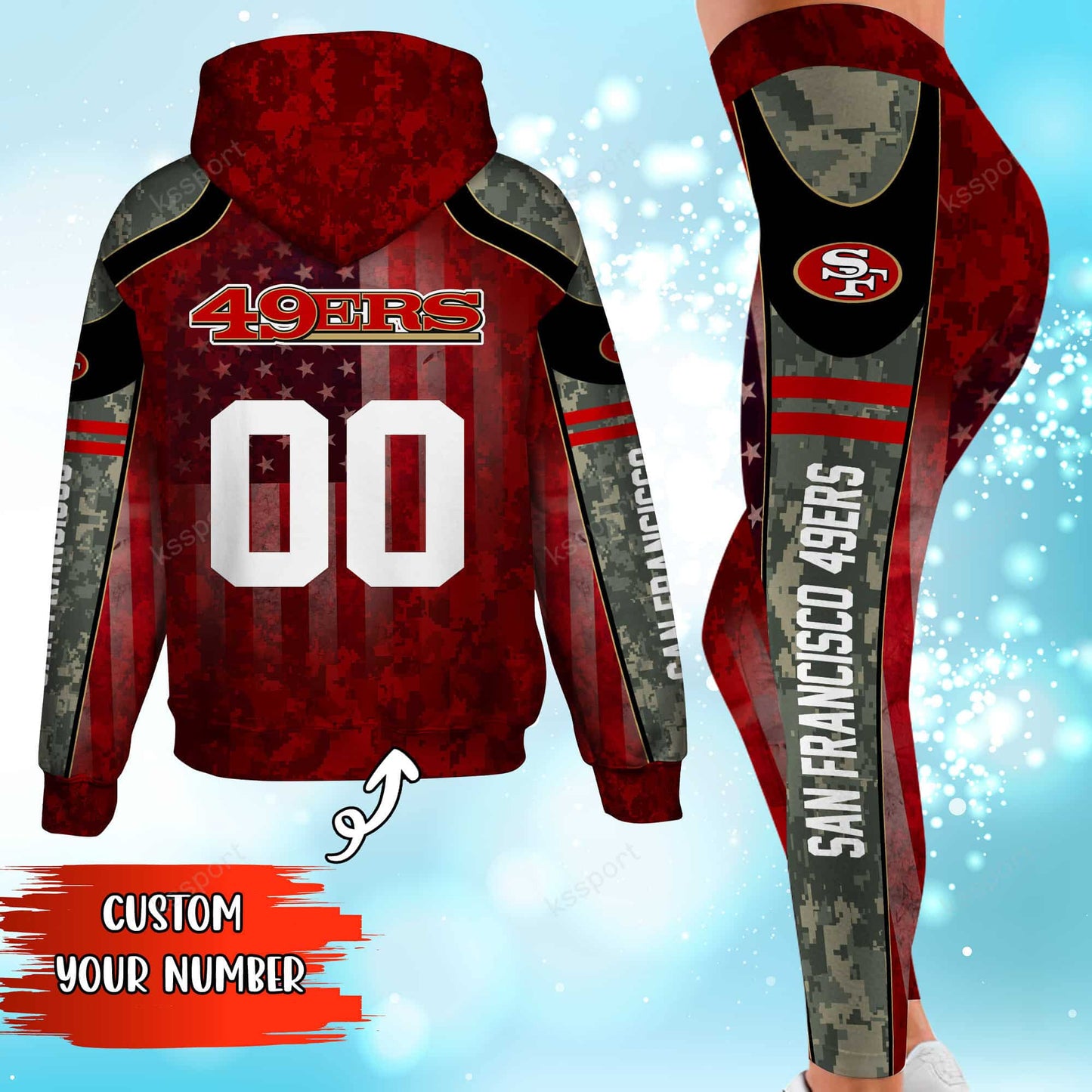 San Francisco 49ers Personalized Leggings And Hoodie BG89