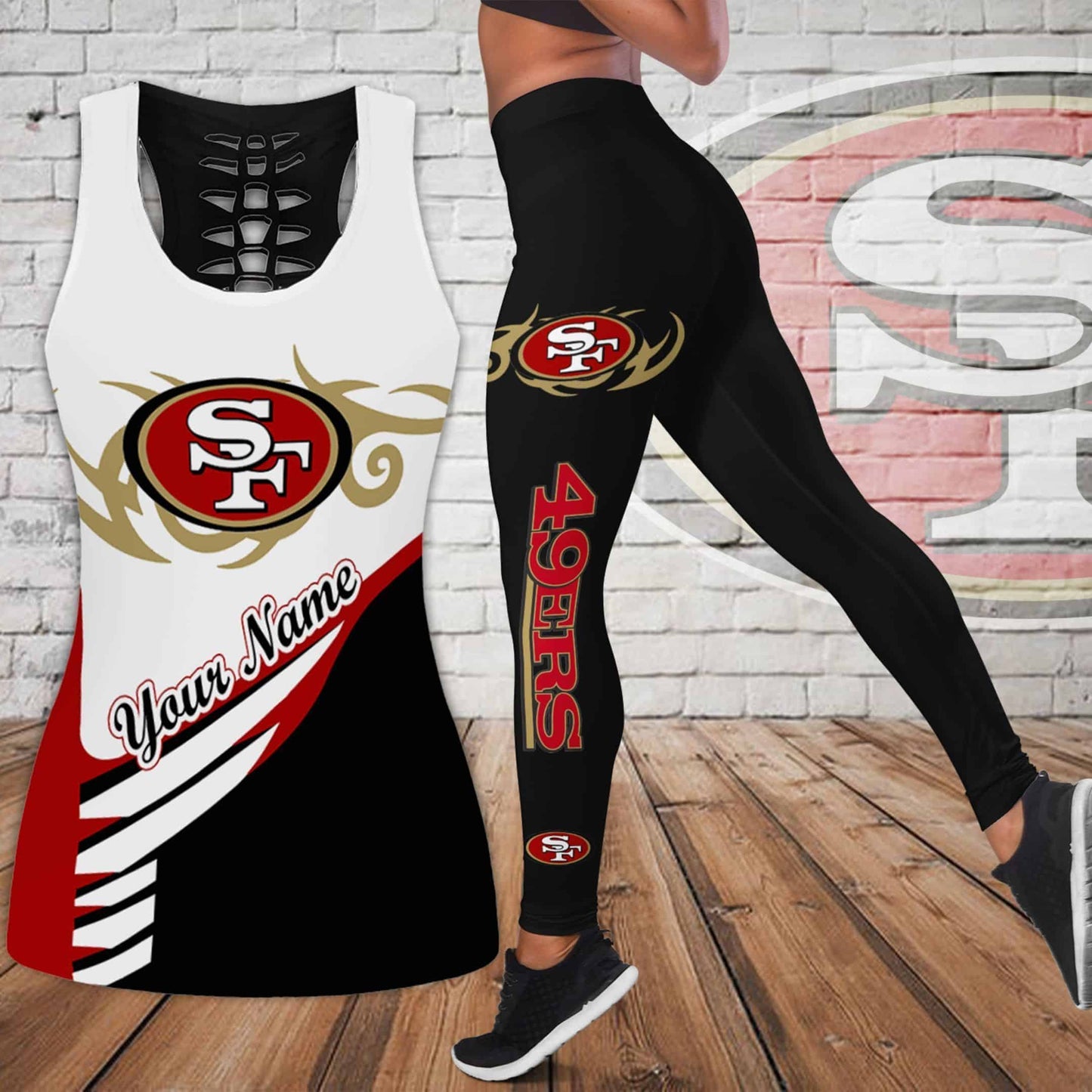 San Francisco 49ers Personalized Leggings/ Tank Top Limited 007
