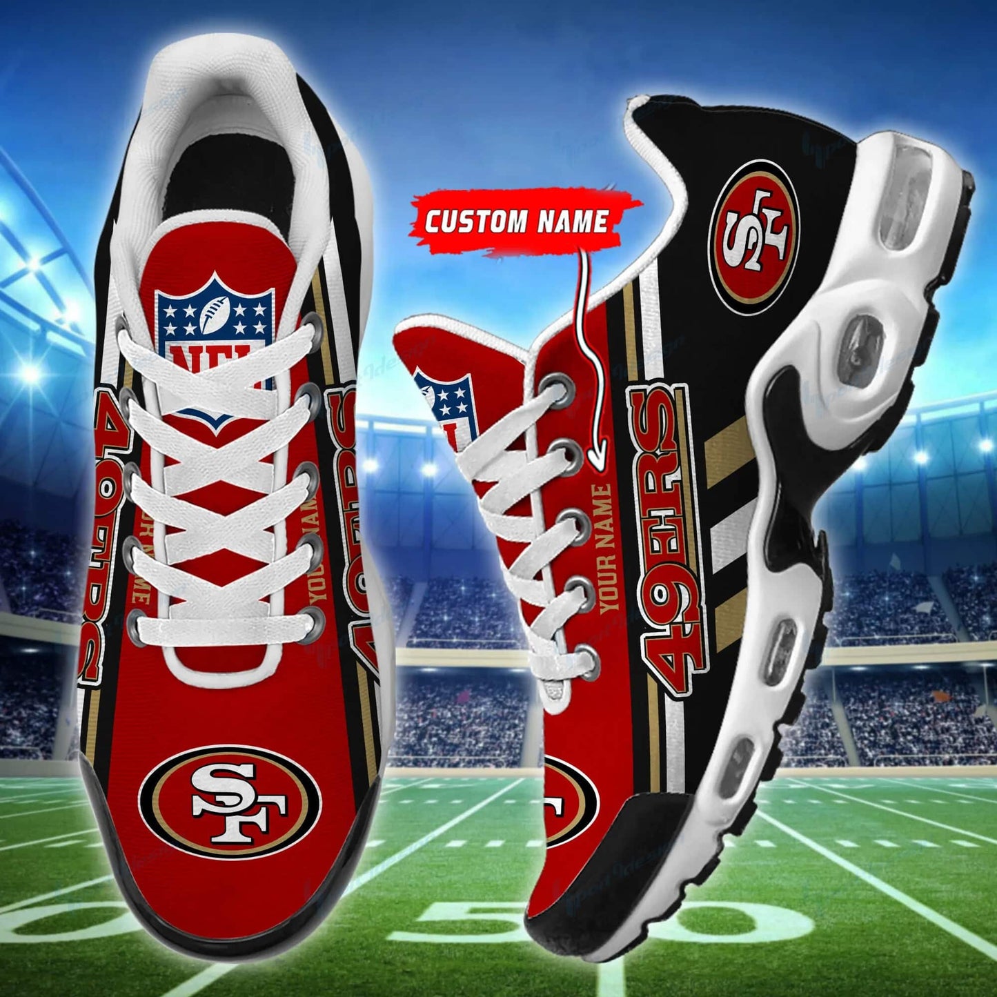 San Francisco 49ers Personalized Plus T-N Youth Sneakers BG75