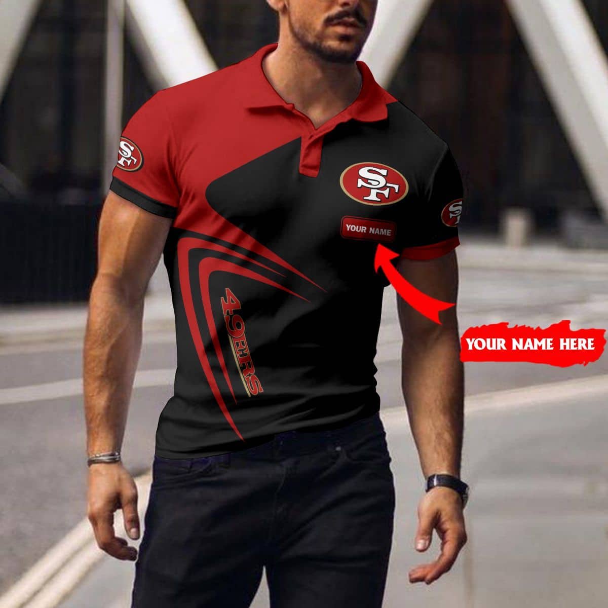 San Francisco 49ers Personalized Polo T-shirt 038