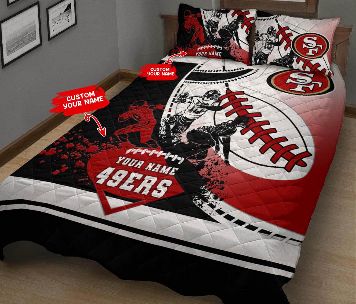 San Francisco 49ers Personalized Quilt Set BG61