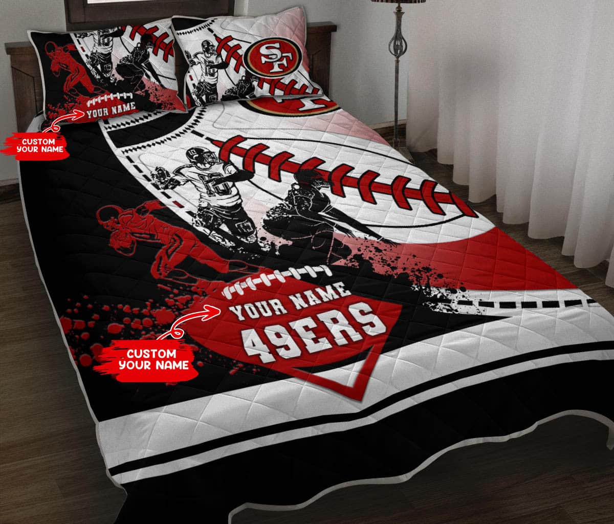 San Francisco 49ers Personalized Quilt Set BG61