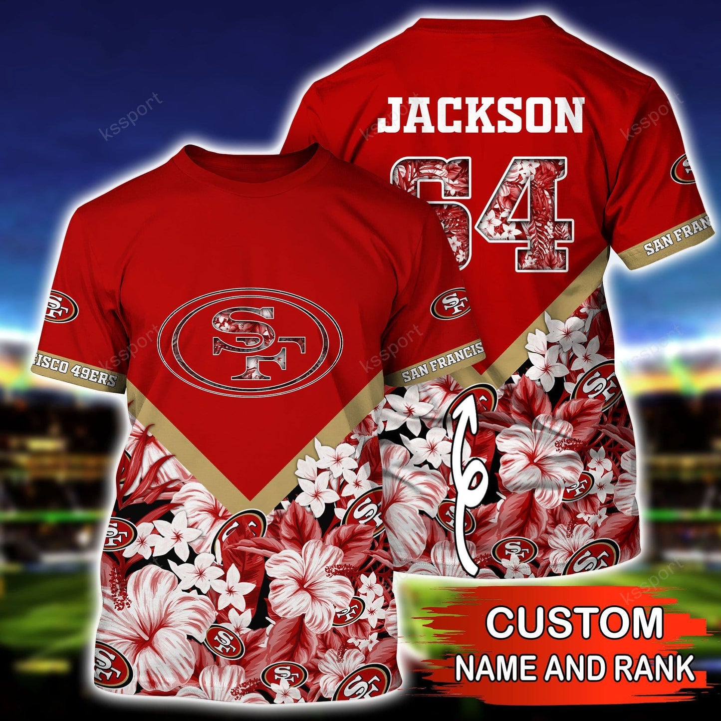San Francisco 49ers Personalized Shirt and Shorts BG295