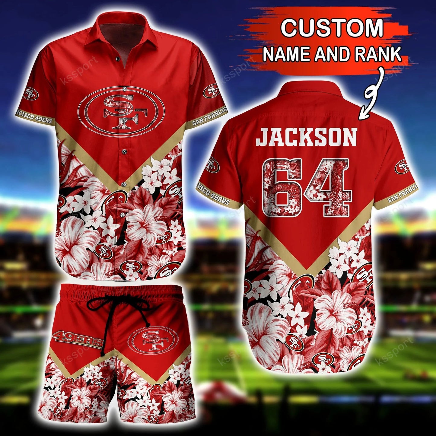 San Francisco 49ers Personalized Shirt and Shorts BG295