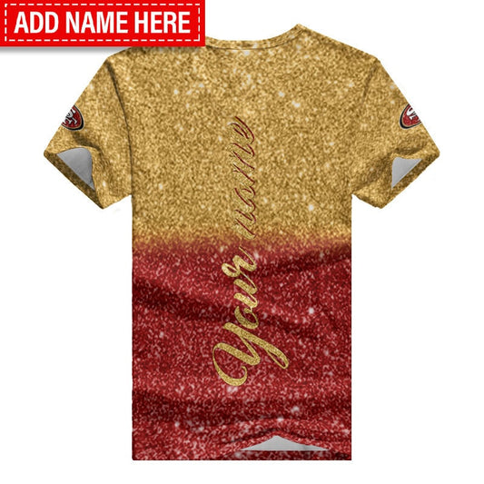 San Francisco 49ers Personalized Summer V-neck Women T-shirt BG35