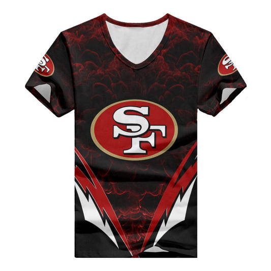 San Francisco 49ers Personalized Summer V-neck Women T-shirt BG378