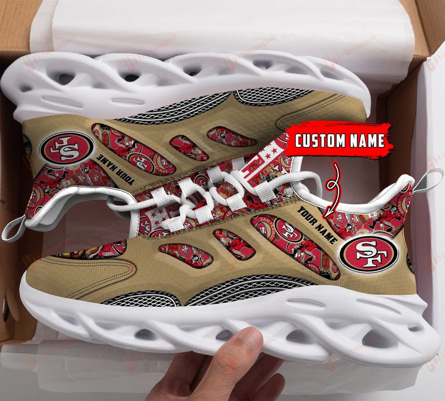 San Francisco 49ers Personalized Yezy Running Sneakers 194